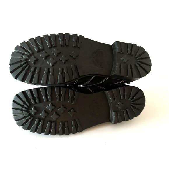 Gran Sasso Hiking Boots Women's 9M Black Suede Leather Lug Sole Fashion Italy - Picture 9 of 12